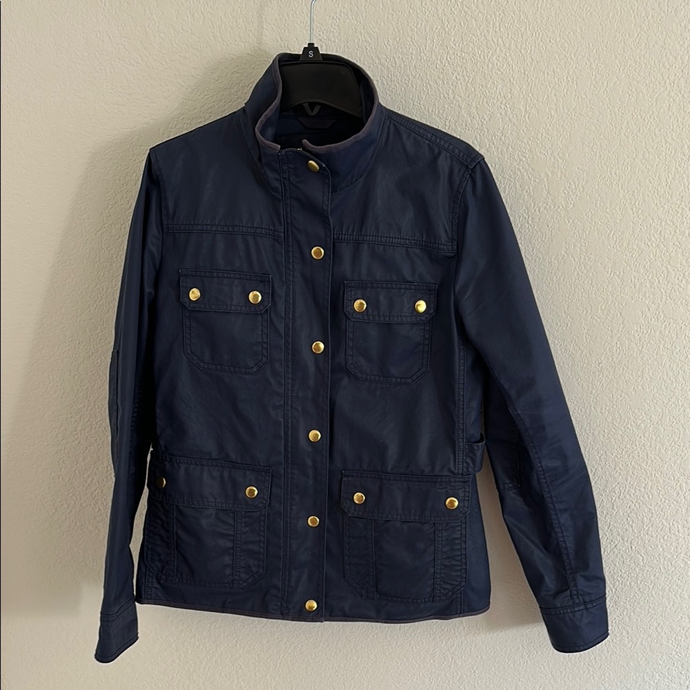 J Crew Downtown Field jacket - waxed cotton navy blue